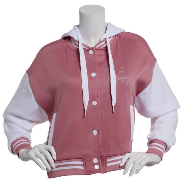 Juniors No Comment City of Angels Studded Varsity Jacket - image 