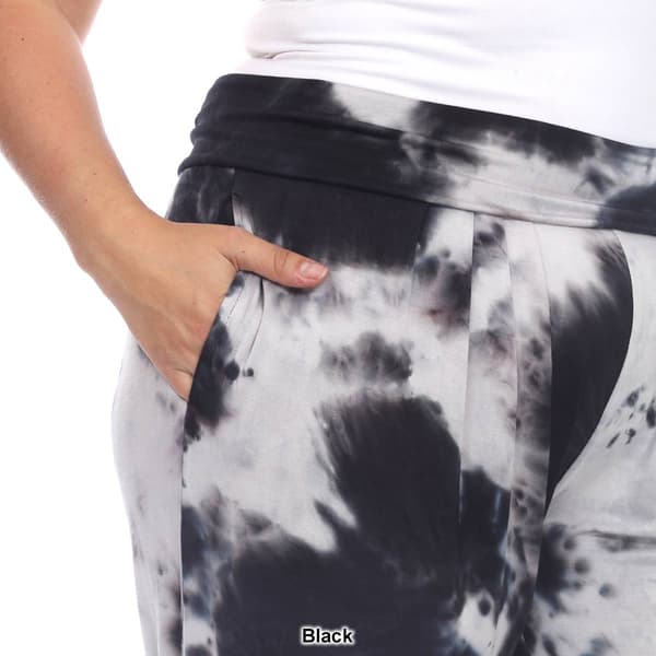 Plus Size White Mark Tie Dye Harem Pants