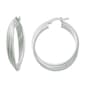 Ellen Tracy Sterling Silver Triple Tube Hoop Earrings - image 1