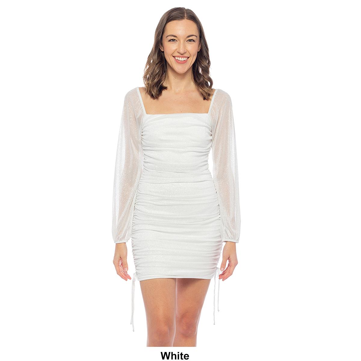 Juniors Jump Glitter Ball Mesh Sheath Dress