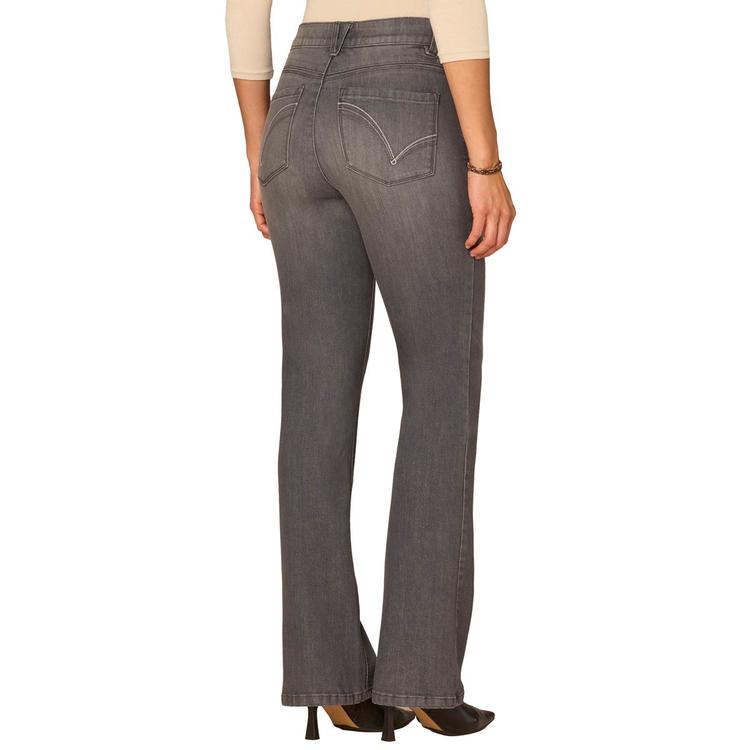 Womens Democracy “Ab”solution® Itty Bitty Bootcut Grey Jeans