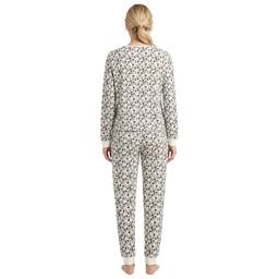 Womens Poppy & Clay Long Sleeve Floral Pointelle Pajama Set