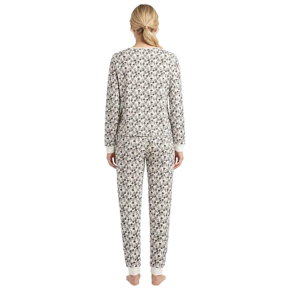 Womens Poppy & Clay Long Sleeve Floral Pointelle Pajama Set