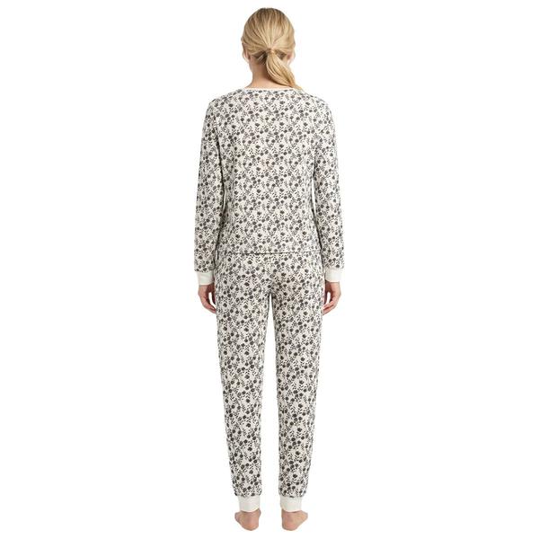 Womens Poppy & Clay Long Sleeve Floral Pointelle Pajama Set