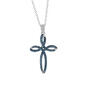 Diamond Classics&#40;tm&#41; Sterling & 1/4ctw. Blue Cross Necklace - image 1