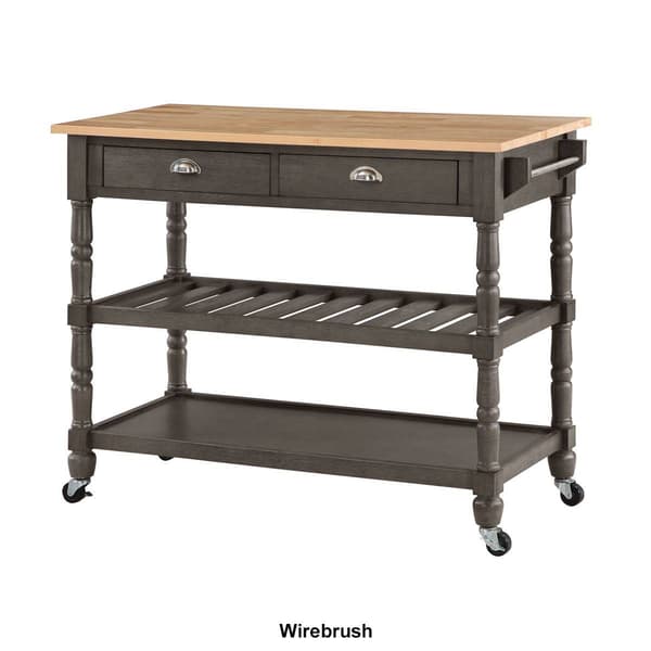 Convenience Concepts 3-Tier Butcher Block Kitchen Cart