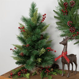 Northlight 25in Spruce Pine Needle & Pinecone Mini Christmas Tree