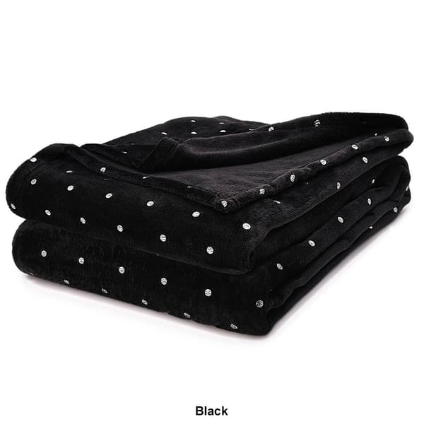 Superior Metallic Polka Dot Ultra-Plush Fleece Blanket