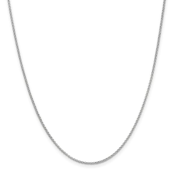 Unisex Gold Classics&#40;tm&#41; 1.55mm. 14k White Gold Solid Rolo Necklace - image 