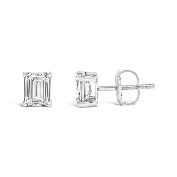 Haus of Brilliance 1ctw. Emerald Lab Grown Diamond Stud Earrings