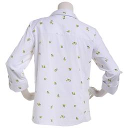 Womens Emily Daniels 3/4 Sleeve Lemon Casual Button Down