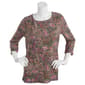Womens Emily Daniels 3/4 Sleeve Floral Paisley Embossed Tee - image 1