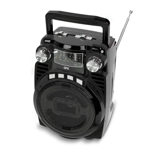 QFX AM & FM Radio w/ Bluetooth Speaker - Black