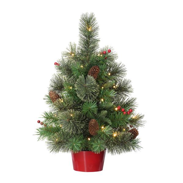 Puleo International 2ft. Red Base Artificial Christmas Tree - image 