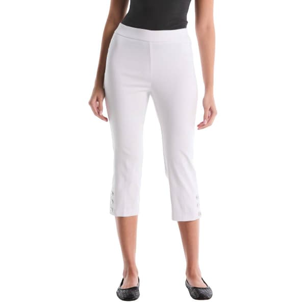 Womens Rafaella(R) Button Detail Capris