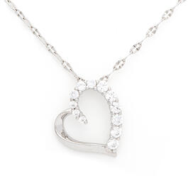 Gianni Argento Created Sapphire Heart Pendant Necklace