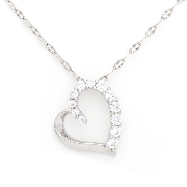 Gianni Argento Created Sapphire Heart Pendant Necklace - image 