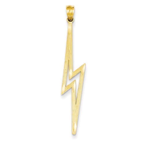 Gold Classics&#40;tm&#41; 14k. Diamond-Cut Lightning Bolt Pendant - image 