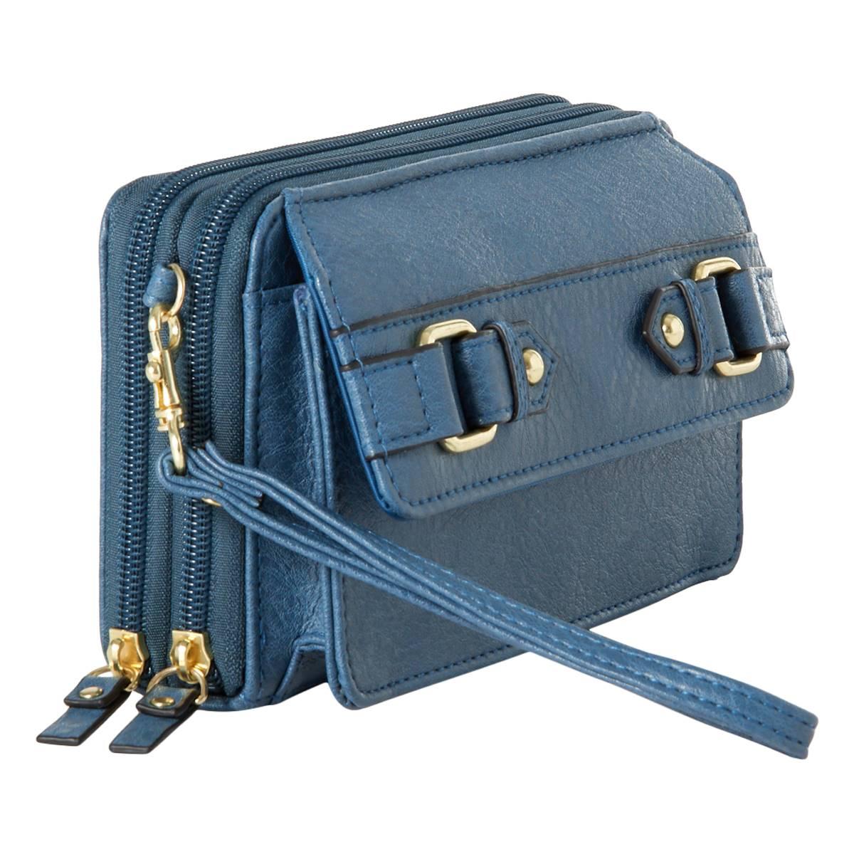 Womens Bueno Buckle Flap Elephant Pebble Wallet On a String