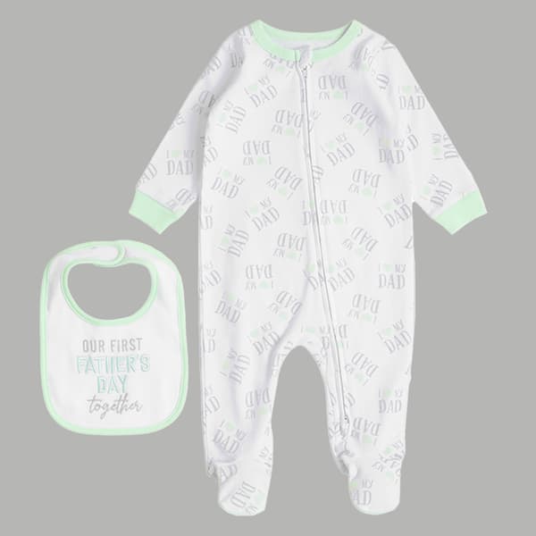 Baby Unisex &#40;NB-9M&#41; Koala Baby 2pc. 1st Father''s Day Footie & Bib - image 