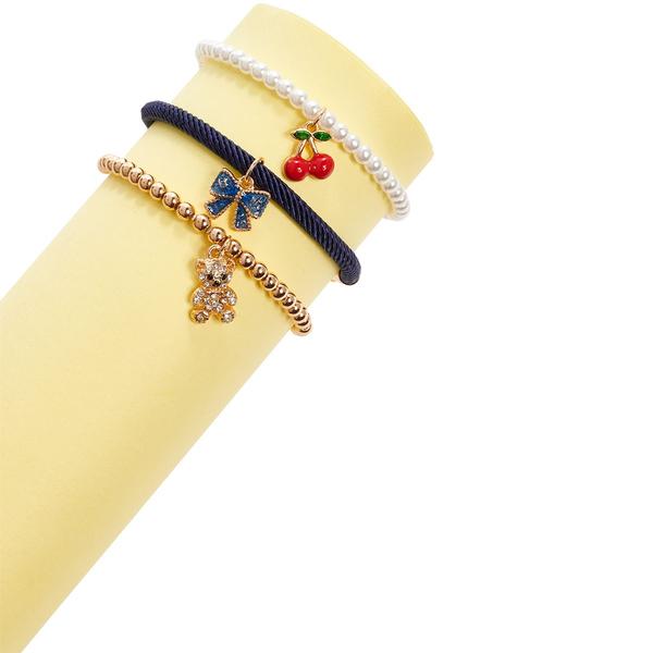 Ashley Beaded & Pearl 3pc. Stretch Bracelet Set - image 