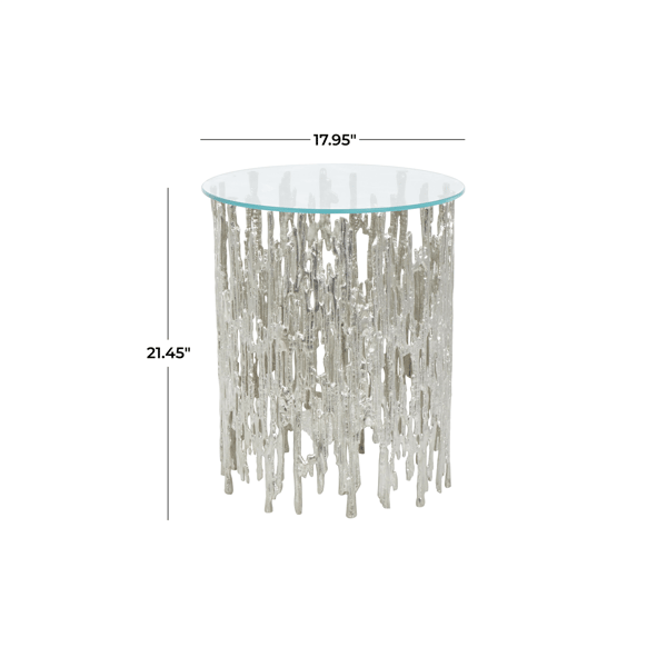 9th & Pike® Contemporary Silver Aluminum Metal Accent Table