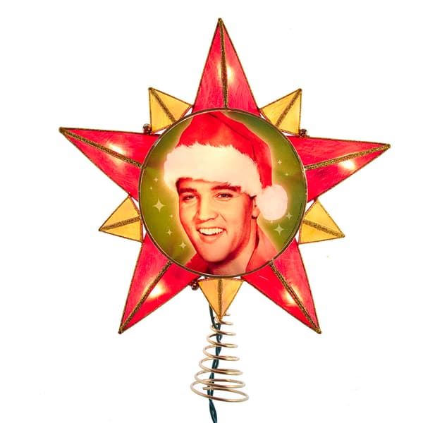 Kurt S. Adler 10.5in. Elvis(R) Capiz Star Tree Topper - image 