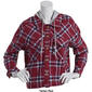 Juniors No Comment Plaid Box Fit Flannel Hooded Jacket - image 3