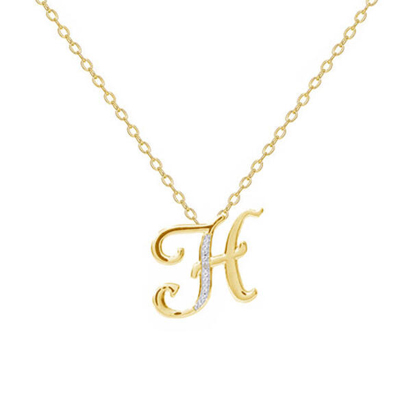 Accents by Gianni Argento Gold Initial H Pendant Necklace - image 
