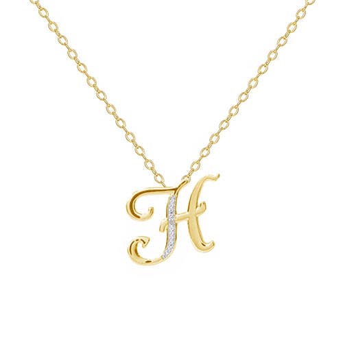 Accents by Gianni Argento Gold Initial H Pendant Necklace - image 