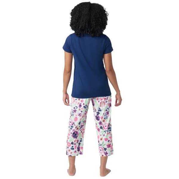 Womens HUE Edible Flowers Short Sleeve Tee & Capri Pajama Set