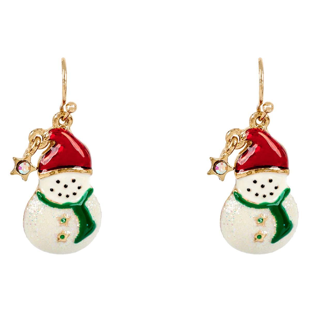 Snowman Fishhook Earrings