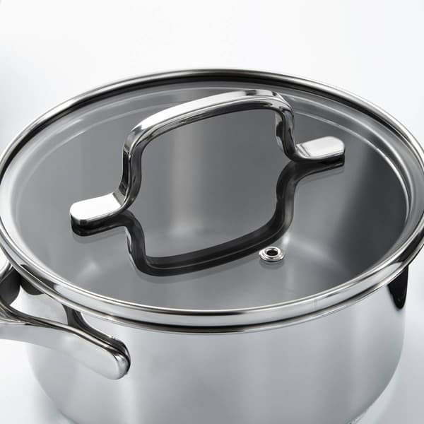 BergHOFF Helix Stainless Steel 1.6qt. Saucepan w/ Glass Lid