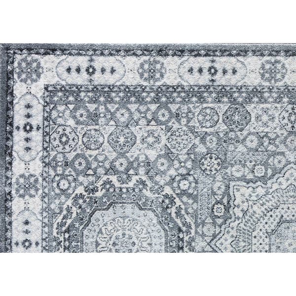 Rugs America&#8482; Hailey Ice Cube Silver Abstract Vintage Area Rug