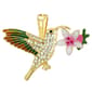 Wearable Art Gold-Tone Hummingbird Flower Enhancer - image 1