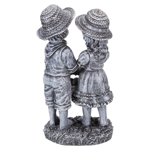 Northlight Seasonal 13in. Boy & Girl Apple Picking Garden Statue