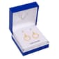Gold-Tone CZ Eternity Circle Drop Stone Duo Earring Set - image 1