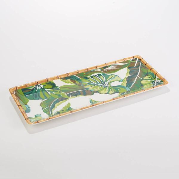 Tommy Bahama Large Palm Bamboo Rectangle Serving Platter - image 