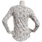 Juniors Wallflower Long Sleeve Floral Rib Scoop Neck Tee- White - image 3