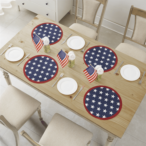 Avanti Liberty Woven Braided Round Placemates - Set of 4