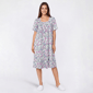 Womens Elegant Dreams Short Sleeve Cotton Floral Nightgown - image 1