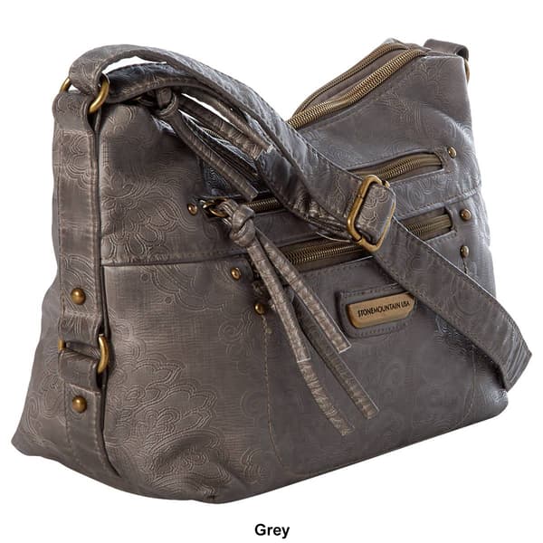 Stone Mountain Embossed Smokey Sofia Hobo