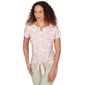 Plus Size Hearts of Palm Bloom Service Keyhole Tie Front Blouse - image 3