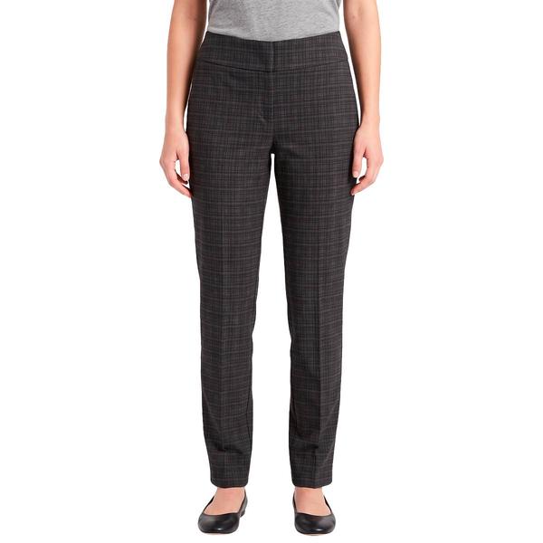 Womens Briggs Mid Rise Plaid Straight Leg Pleated Pants - image 