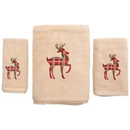 Avanti Deer Plaid Christmas Towel Collection