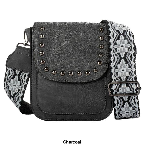 Sam & Hadley Guitar Strap Embossed Studded Crossbody