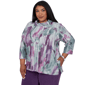 Plus Size Alfred Dunner Vail Floral Brushstroke Cowl Neck Blouse - image 3