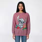 Juniors Freeze Stitch Flowers Oversized Crew Neck Pullover - image 1