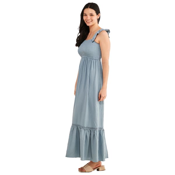 Juniors No Comment Cascade Smocked Maxi Dress