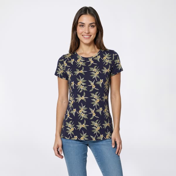 Womens Preswick & Moore(R) Short Sleeve Floral Hibiscus Tee - image 